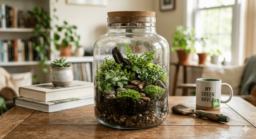 Terrarium on table